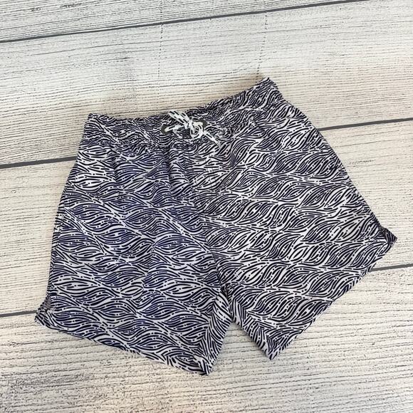 Snapper Rock Boy's Navy & Faint Purple Printed Swim Trunks Size 4 - Picture 1 of 8